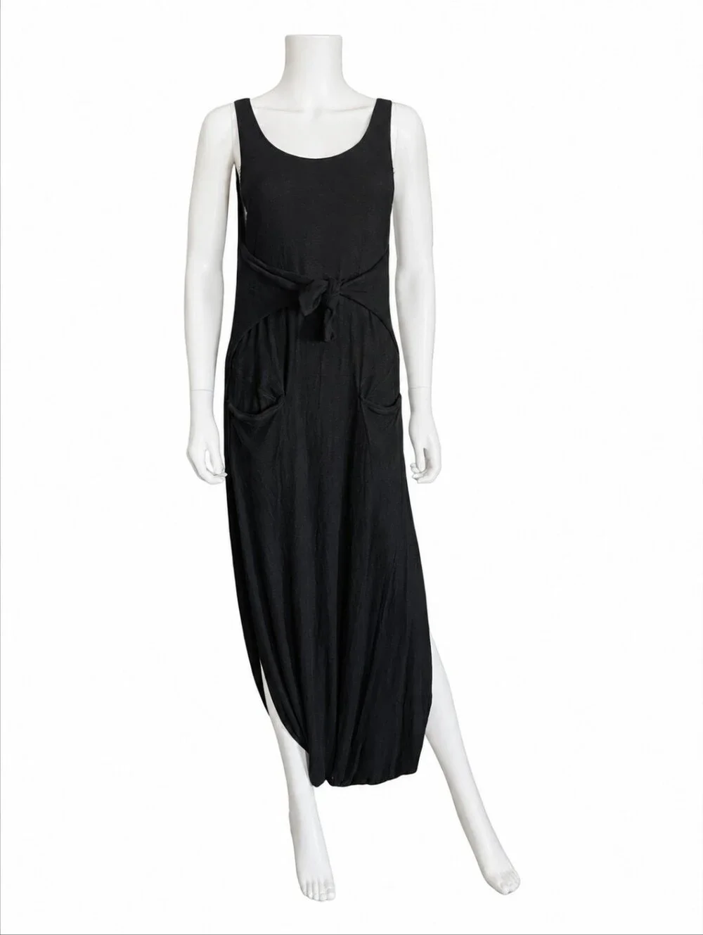 TOM FORD | Black Viscose Jersey Fishnet Cutout Maxi Dress Sample IT 36 XS